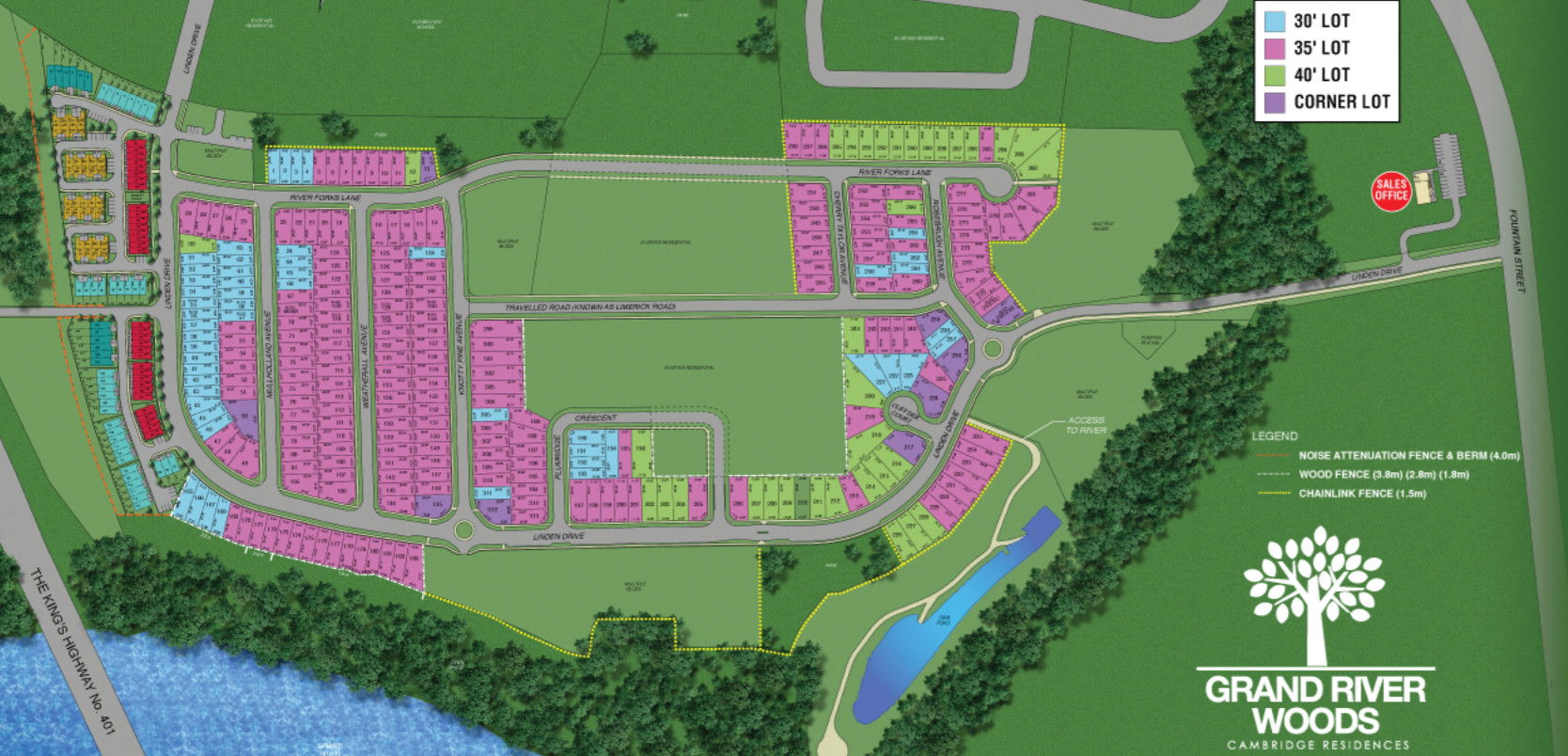 Site plan for Grand River Woods (Cr) in Cambridge, Ontario