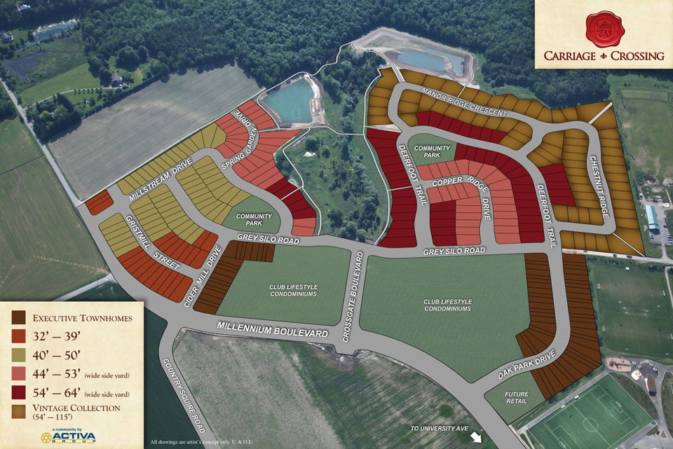 Site plan for Carriage Crossing (He) in Waterloo, Ontario