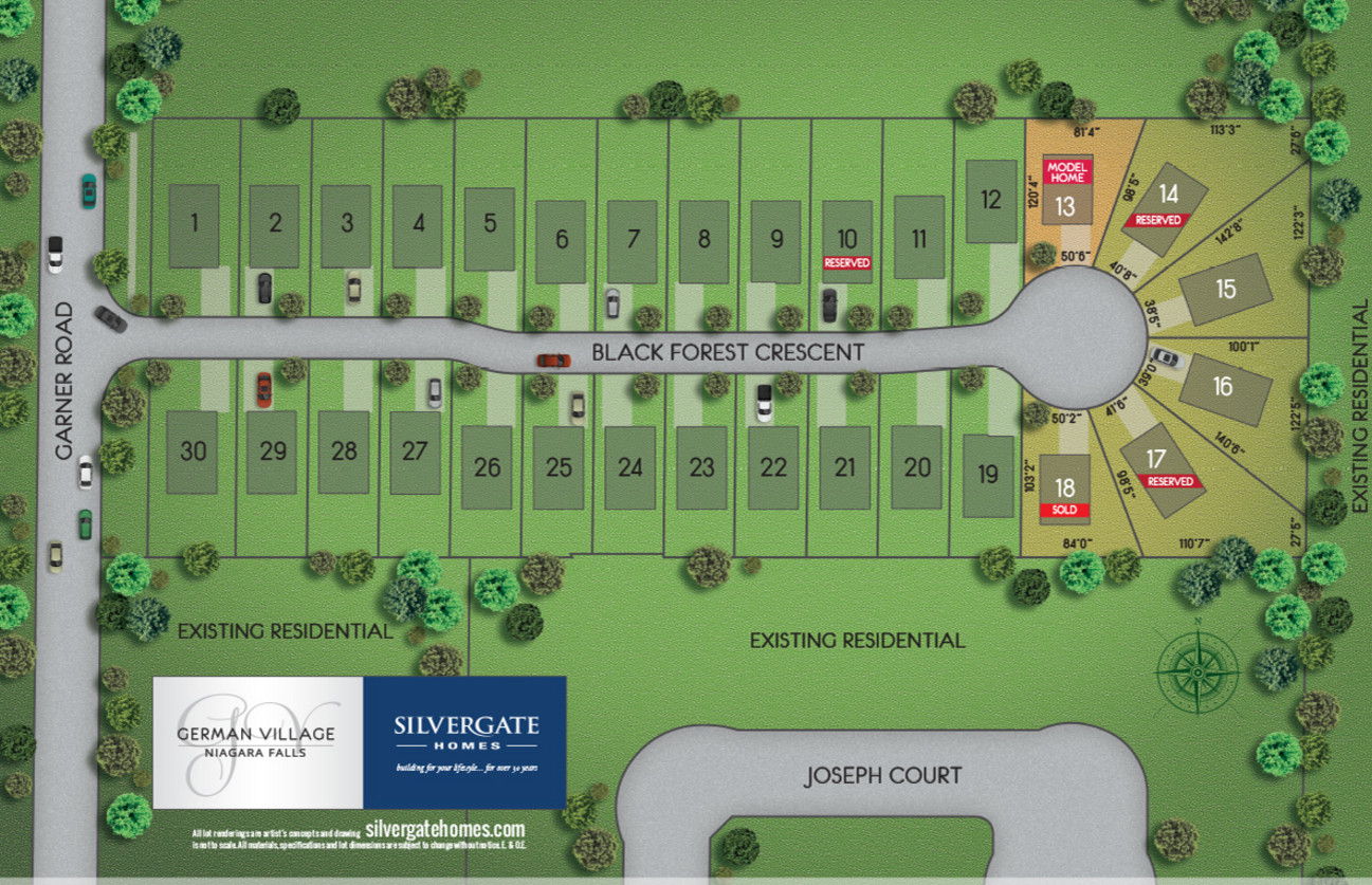 Site plan for German Village in Niagara Falls, Ontario