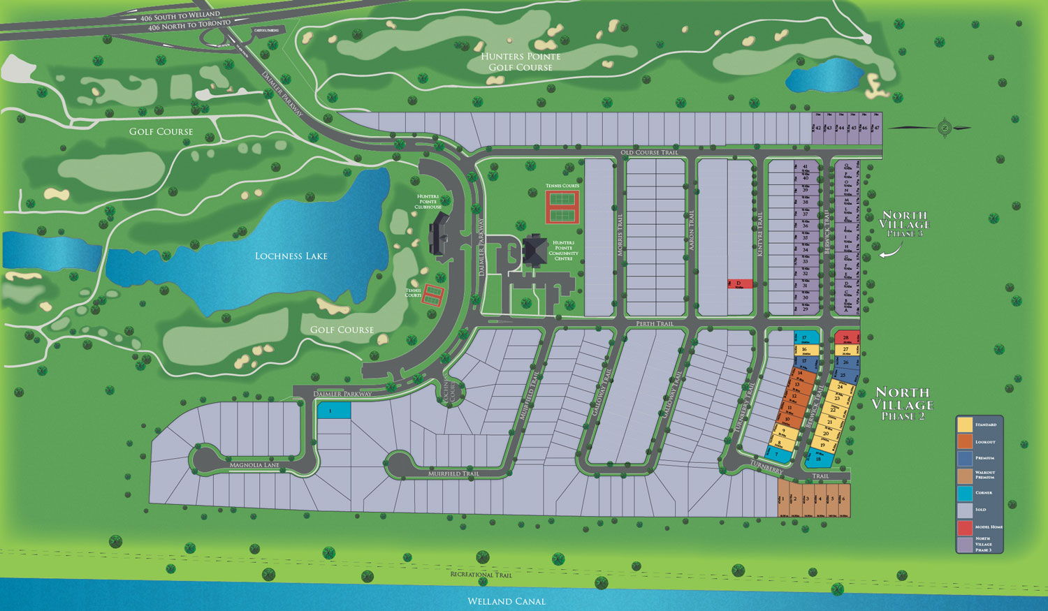 Site plan for Hunters Pointe in Welland, Ontario