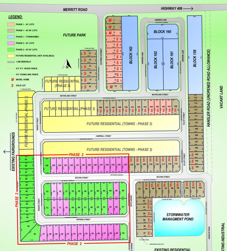 Site plan for Merritt Meadows in Thorold, Ontario