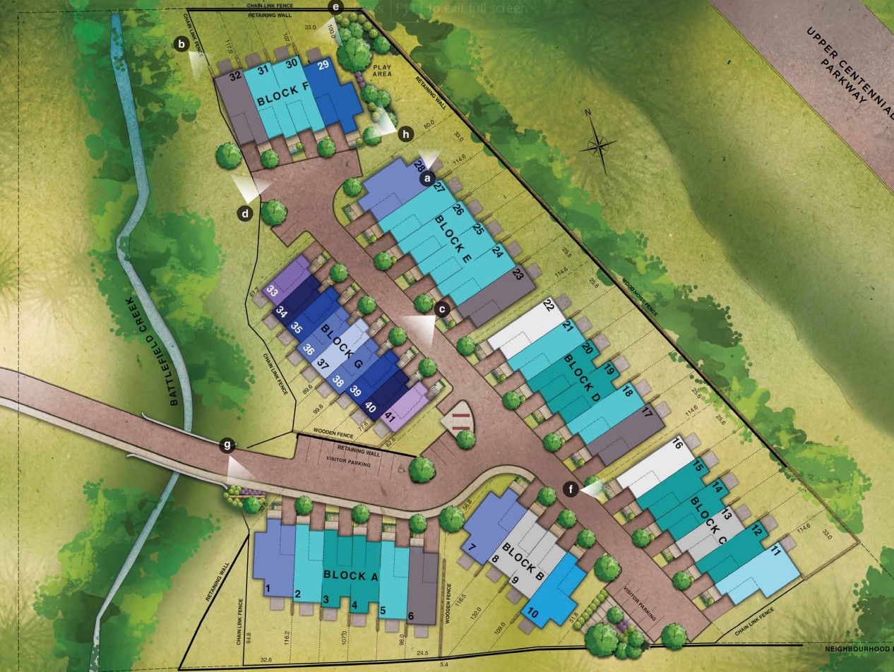 Site plan for Falling Waters in Stoney Creek, Ontario