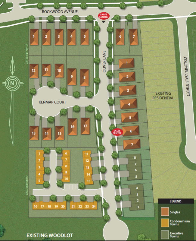 Site plan for Oakwood Estates in St. Catharines, Ontario