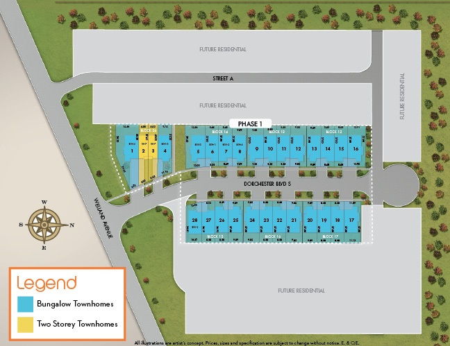 Site plan for The Enclave in St. Catharines, Ontario