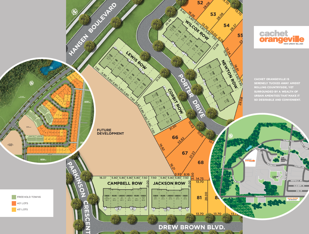 Site plan for Cachet Orangeville in Orangeville, Ontario