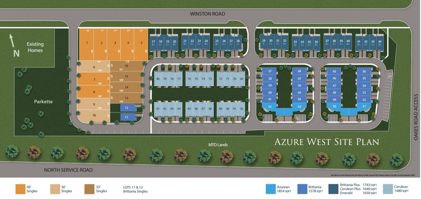 Site plan for Azure West in Grimsby, Ontario