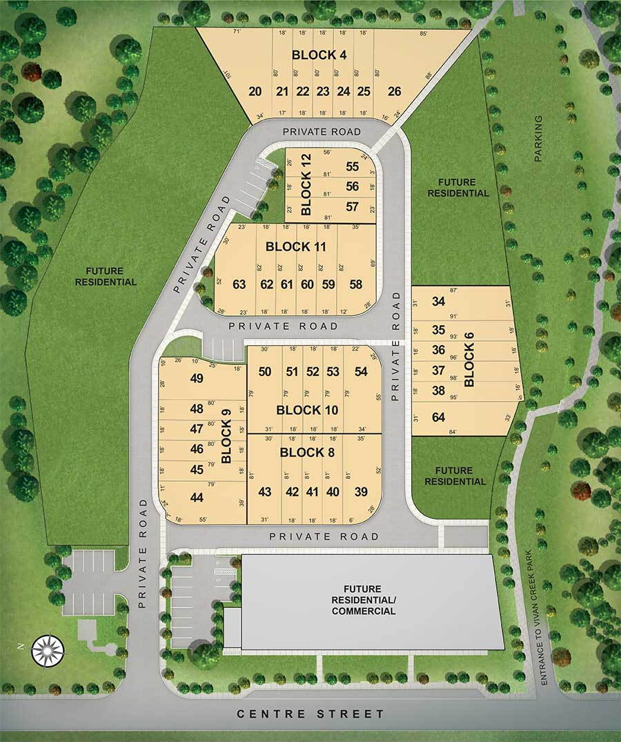 Site plan for Village Green in Mount Albert, Ontario