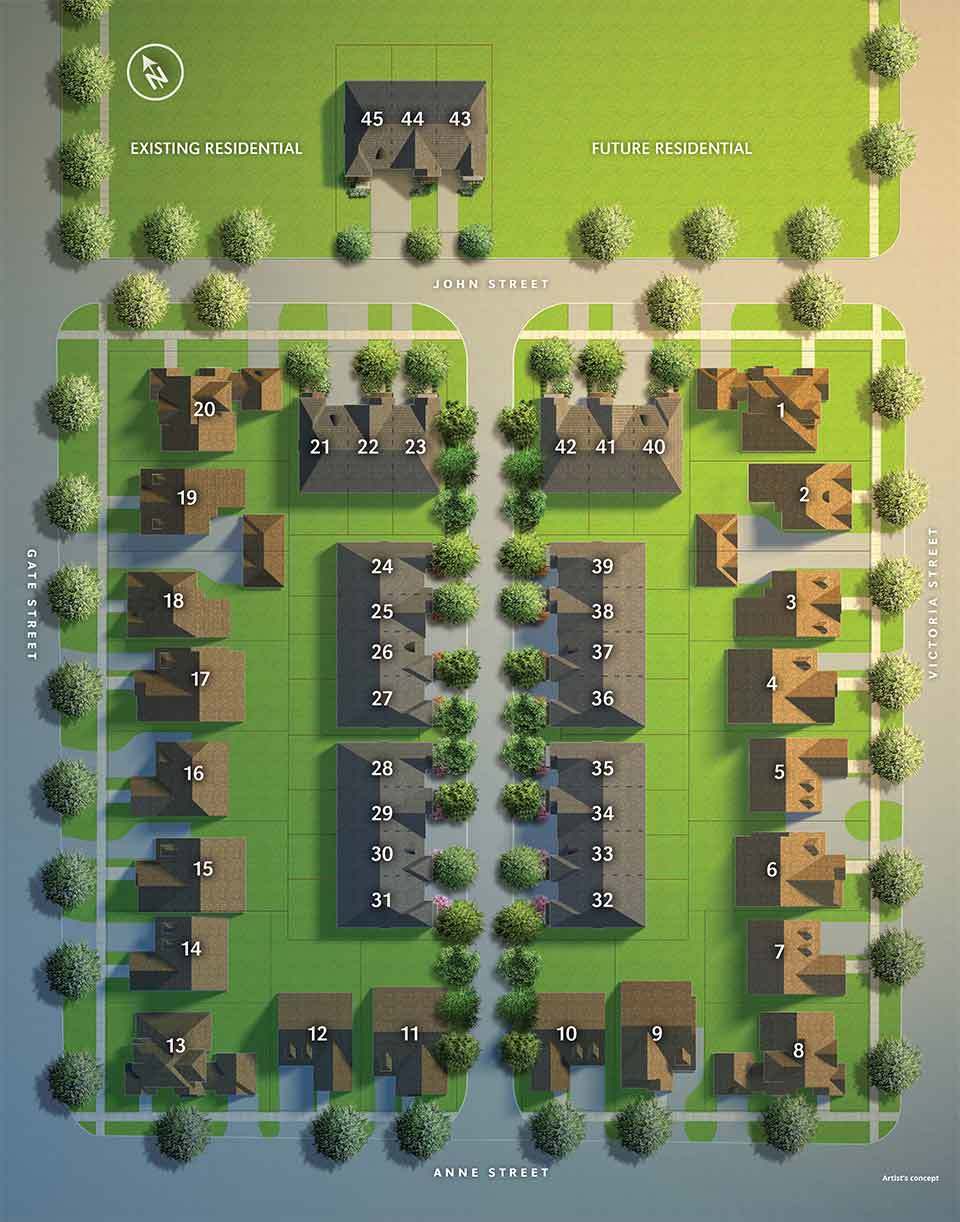 Site plan for Averton Square in Niagara-on-the-Lake, Ontario