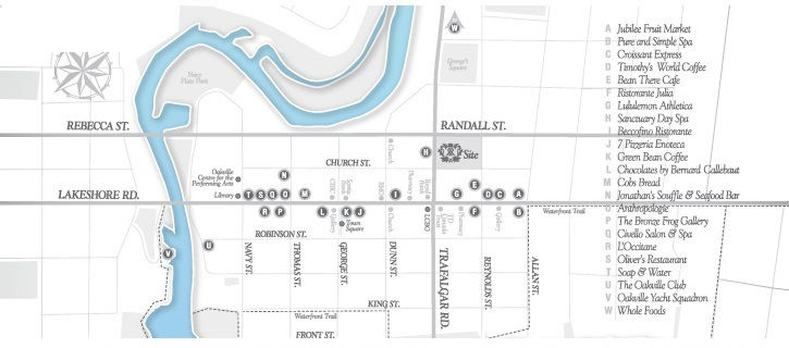 Site plan for The Randall in Oakville, Ontario