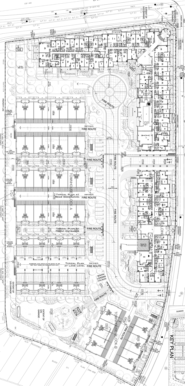 Site plan for Emporium at Joshua Creek in Oakville, Ontario