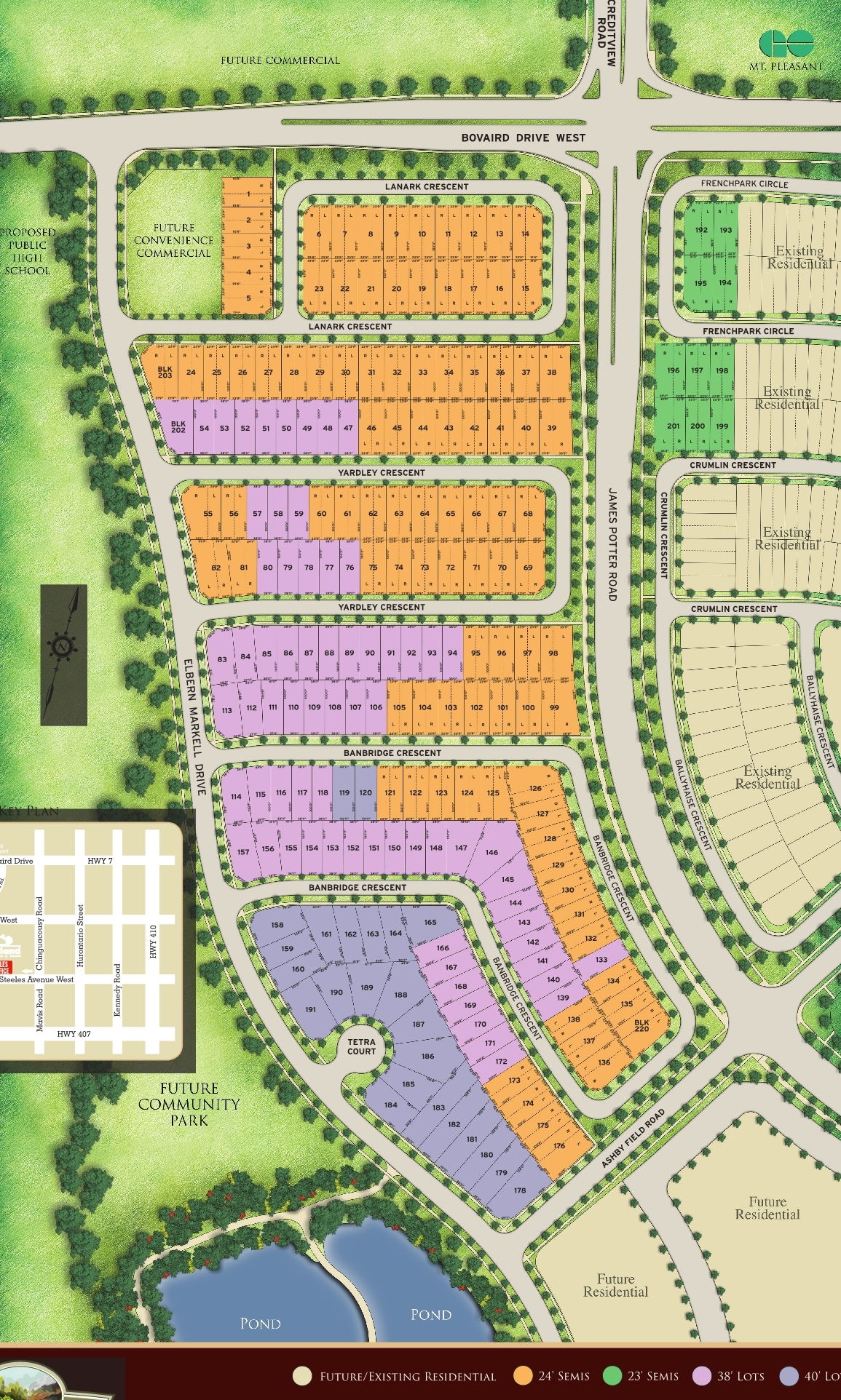 Site plan for Spring Valley Village in Brampton, Ontario