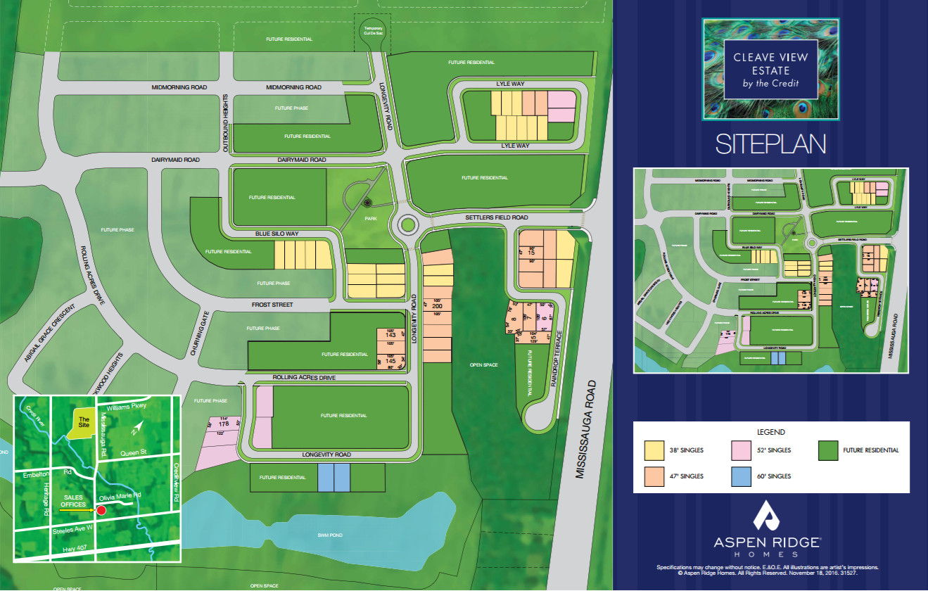 Site plan for Cleave View in Mississauga, Ontario