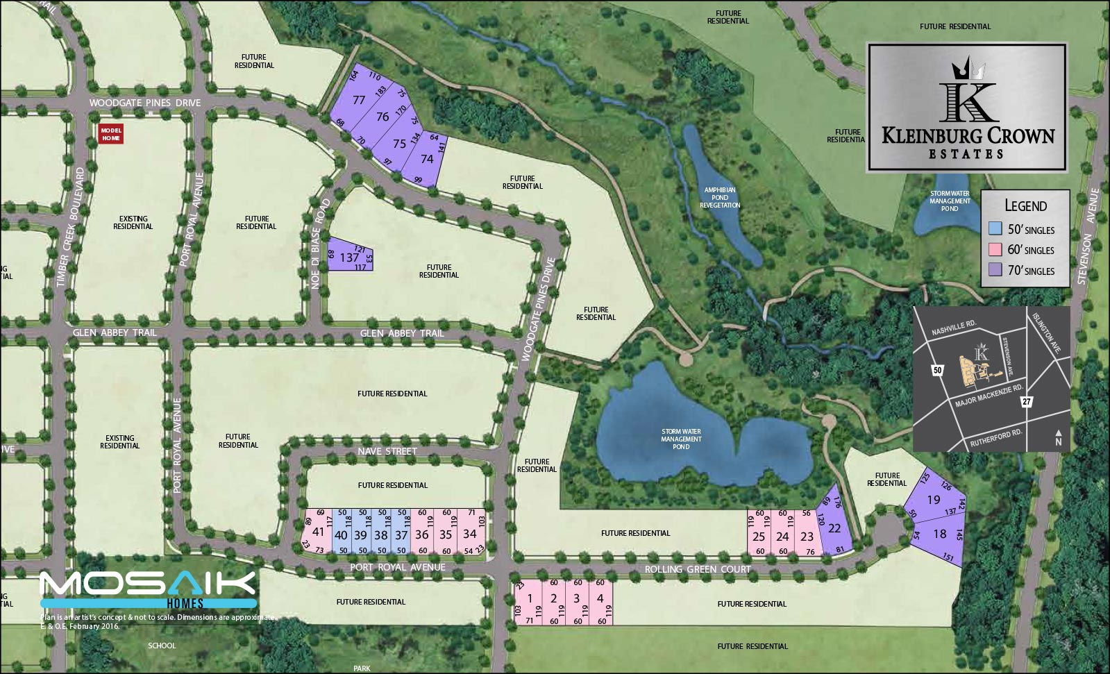 Site plan for Kleinburg Crown Estates in Kleinburg, Ontario