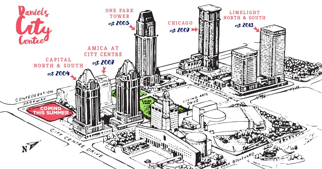 Site plan for Daniels City Centre in Mississauga, Ontario