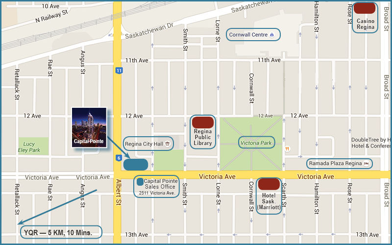 Site plan for Capital Pointe in Regina, Ontario