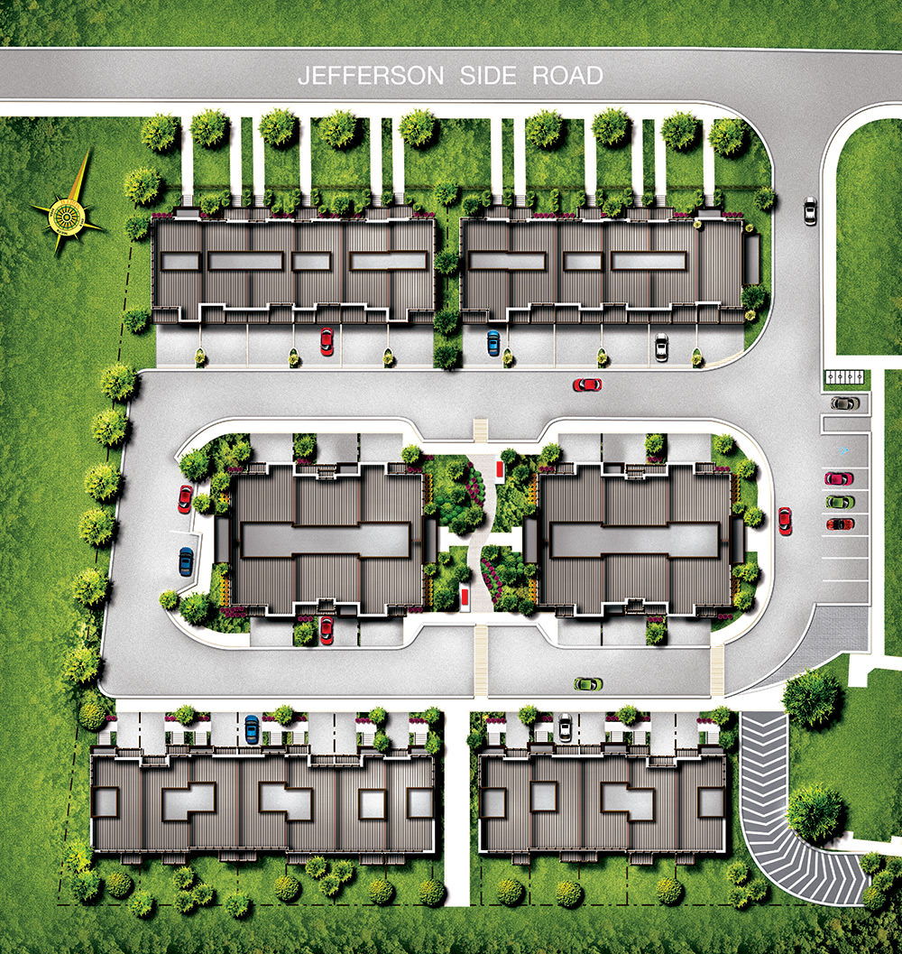 Site plan for Modern Manors in Richmond Hill, Ontario