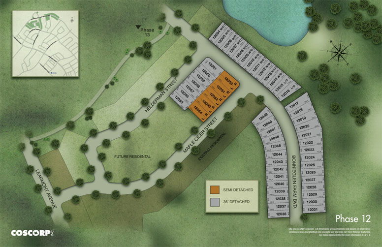 Site plan for Southfields in Caledon, Ontario