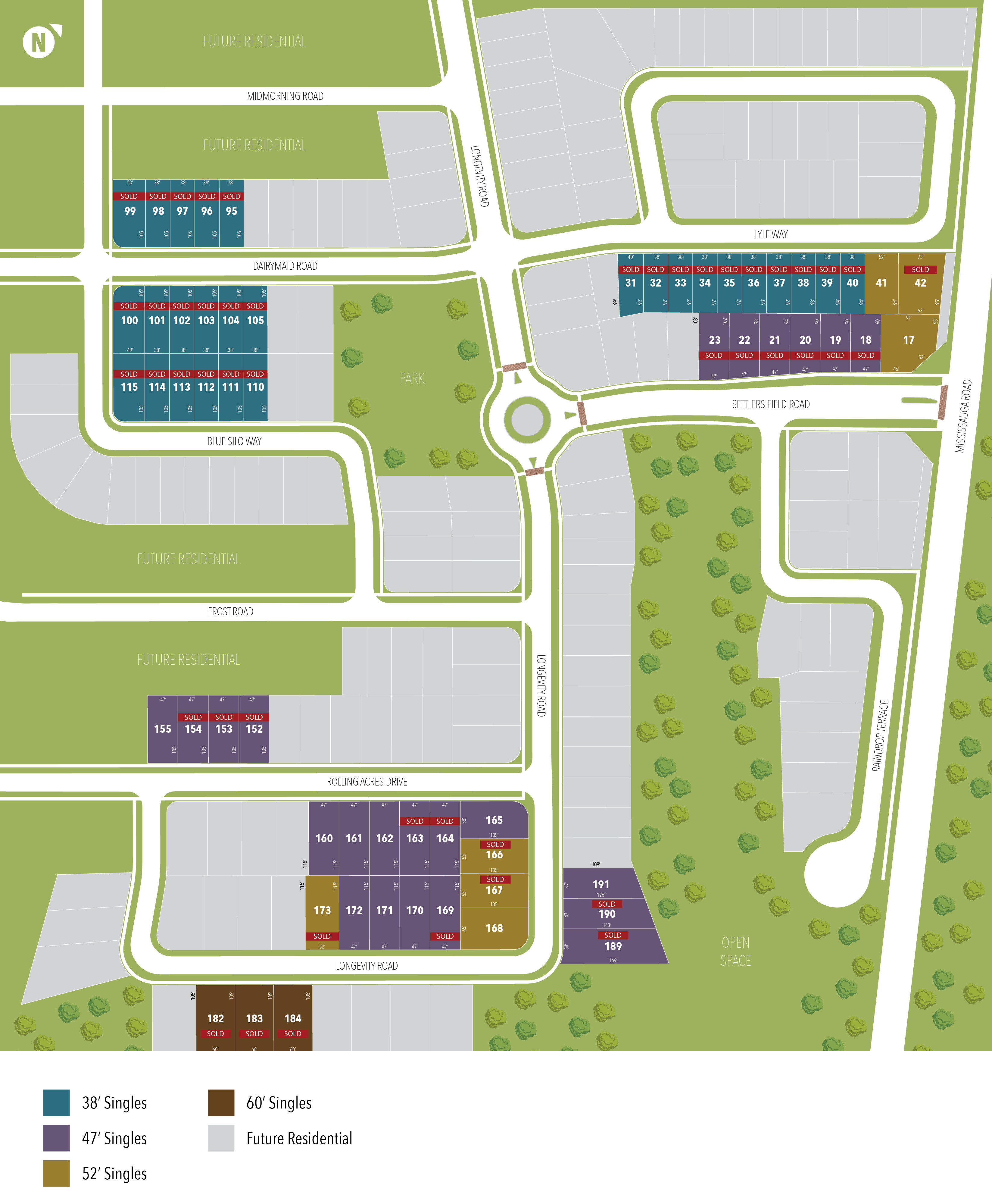 Site plan for Cleave View Estate in Brampton, Ontario