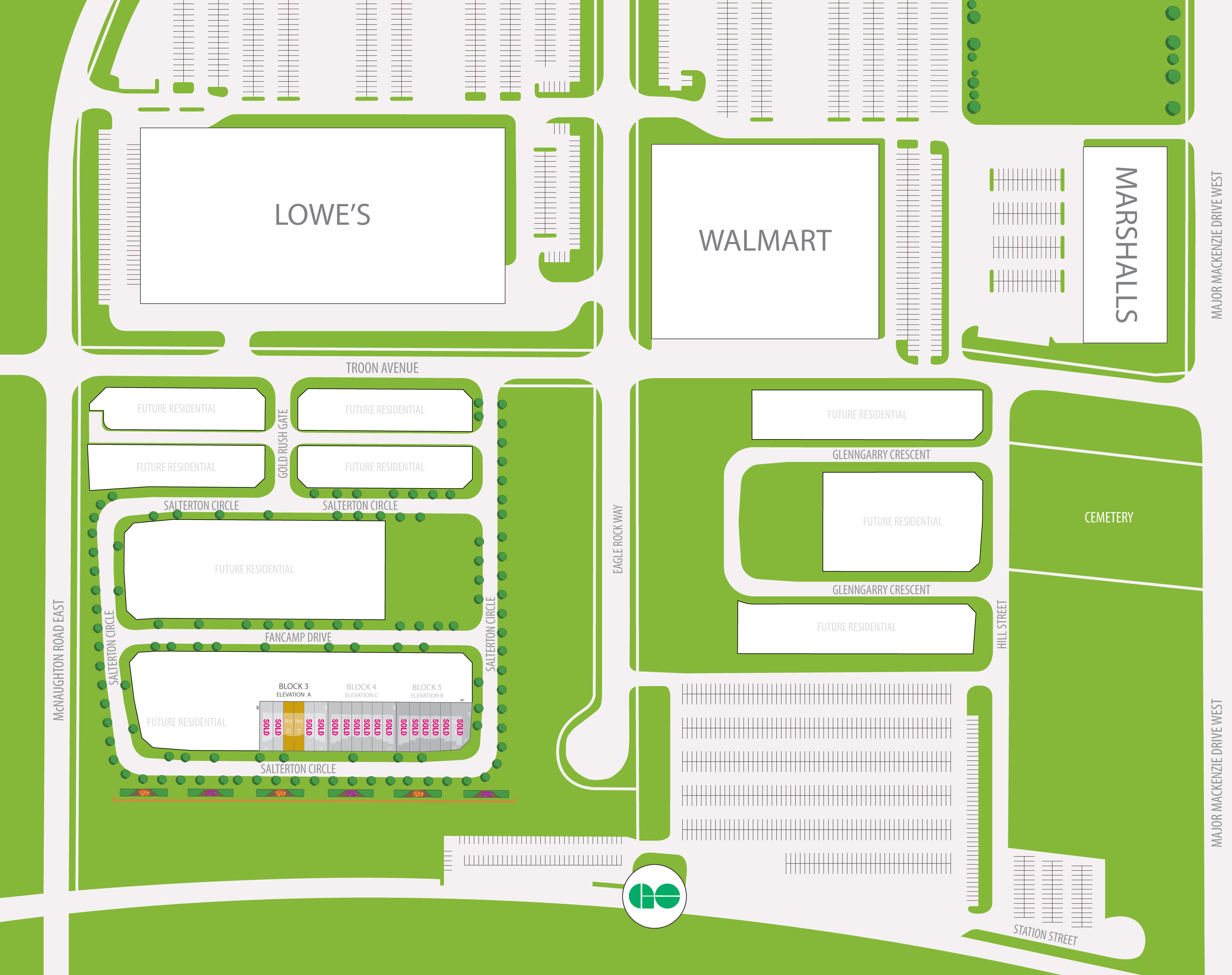 Site plan for Chelsea in Vaughan, Ontario