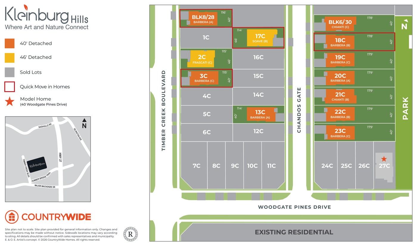 Site plan for Kleinburg Hills in Vaughan, ON