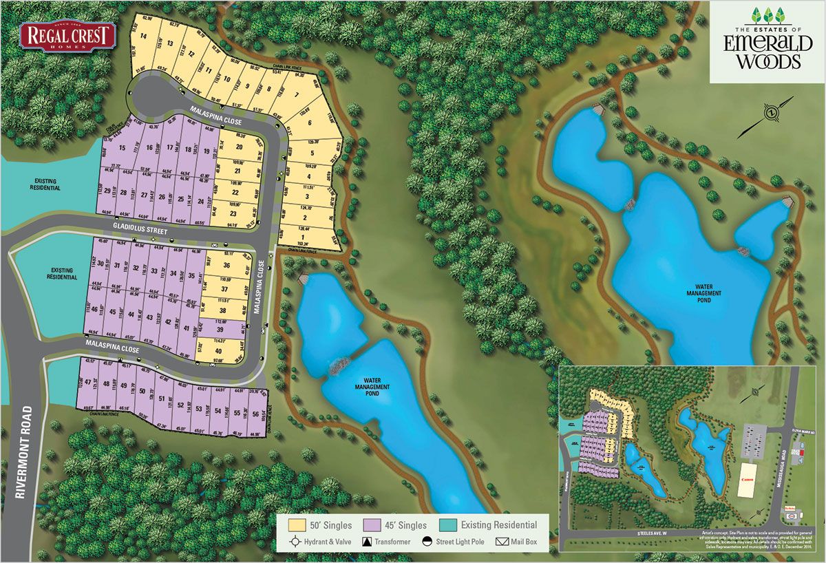 Site plan for The Estates of Emerald Woods in Brampton, Ontario