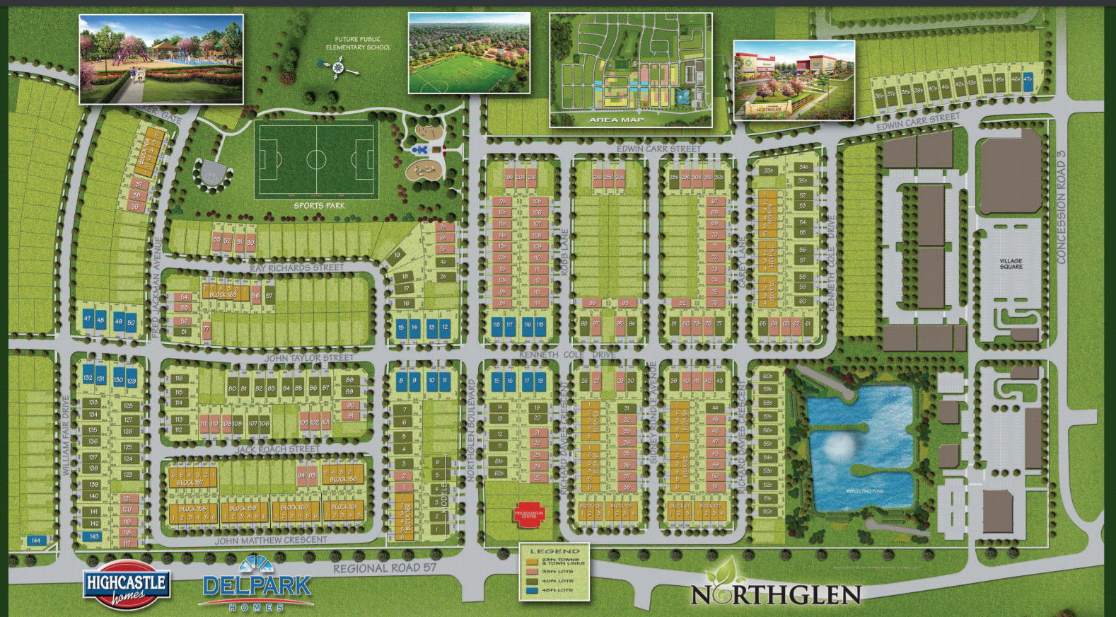 Site plan for Northglen in Clarington, Ontario