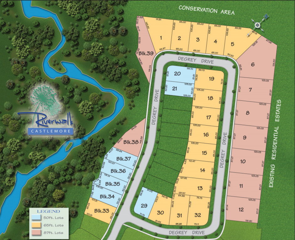 Site plan for Riverwalk (HH) in Castlemore, Ontario