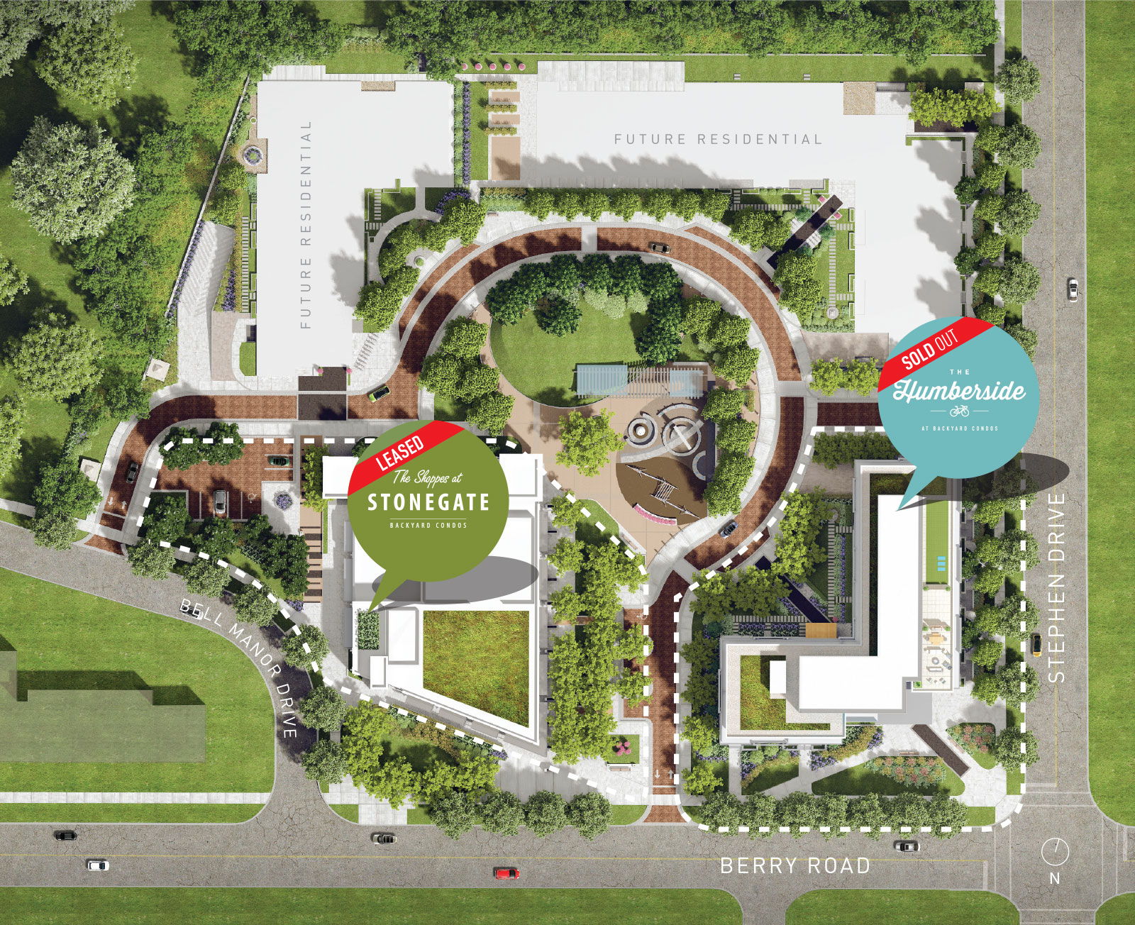 Site plan for Backyard Neighbourhood Condos in Etobicoke, Ontario