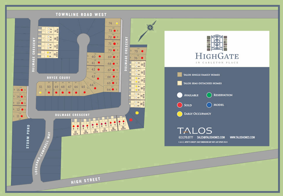 Site plan for Highgate in Carleton Place, Ontario