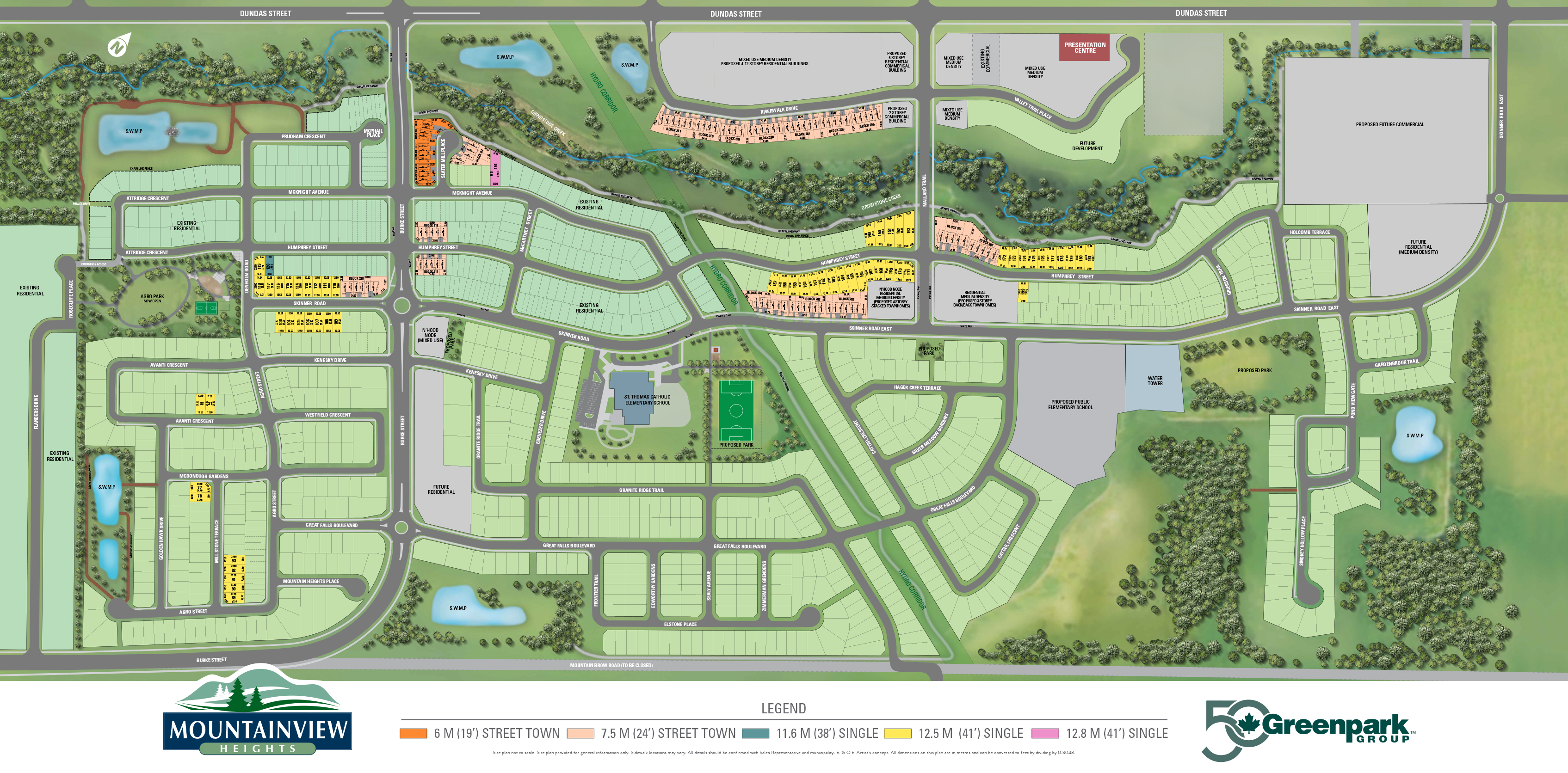 Site plan for Mountainview Heights (GP) in Waterdown, Ontario