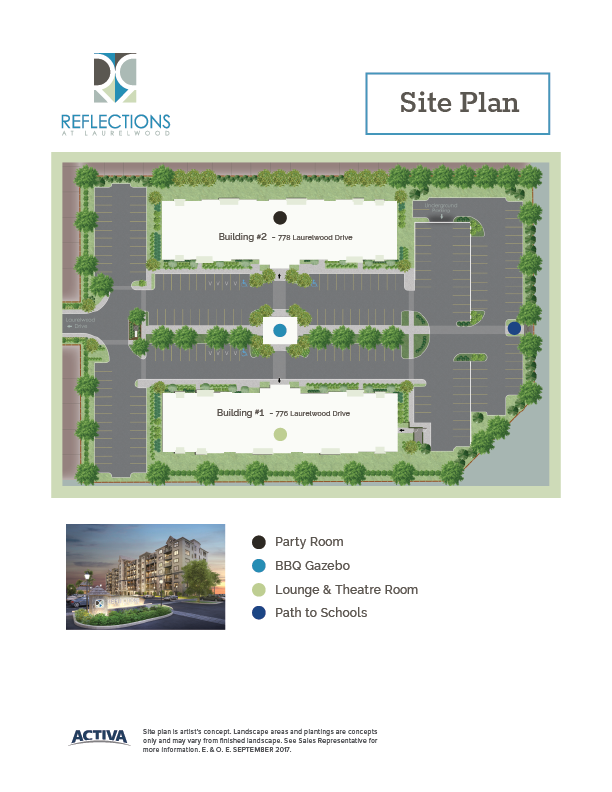 Site plan for Reflections at Laurelwood in Waterloo, Ontario