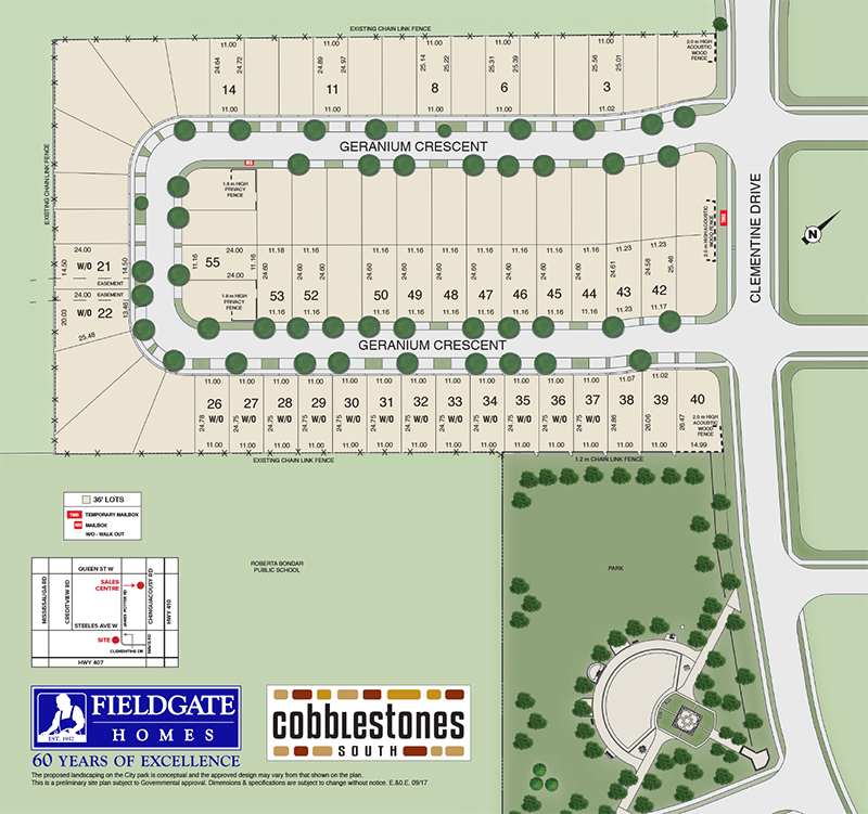 Site plan for Cobblestones South in Brampton, Ontario