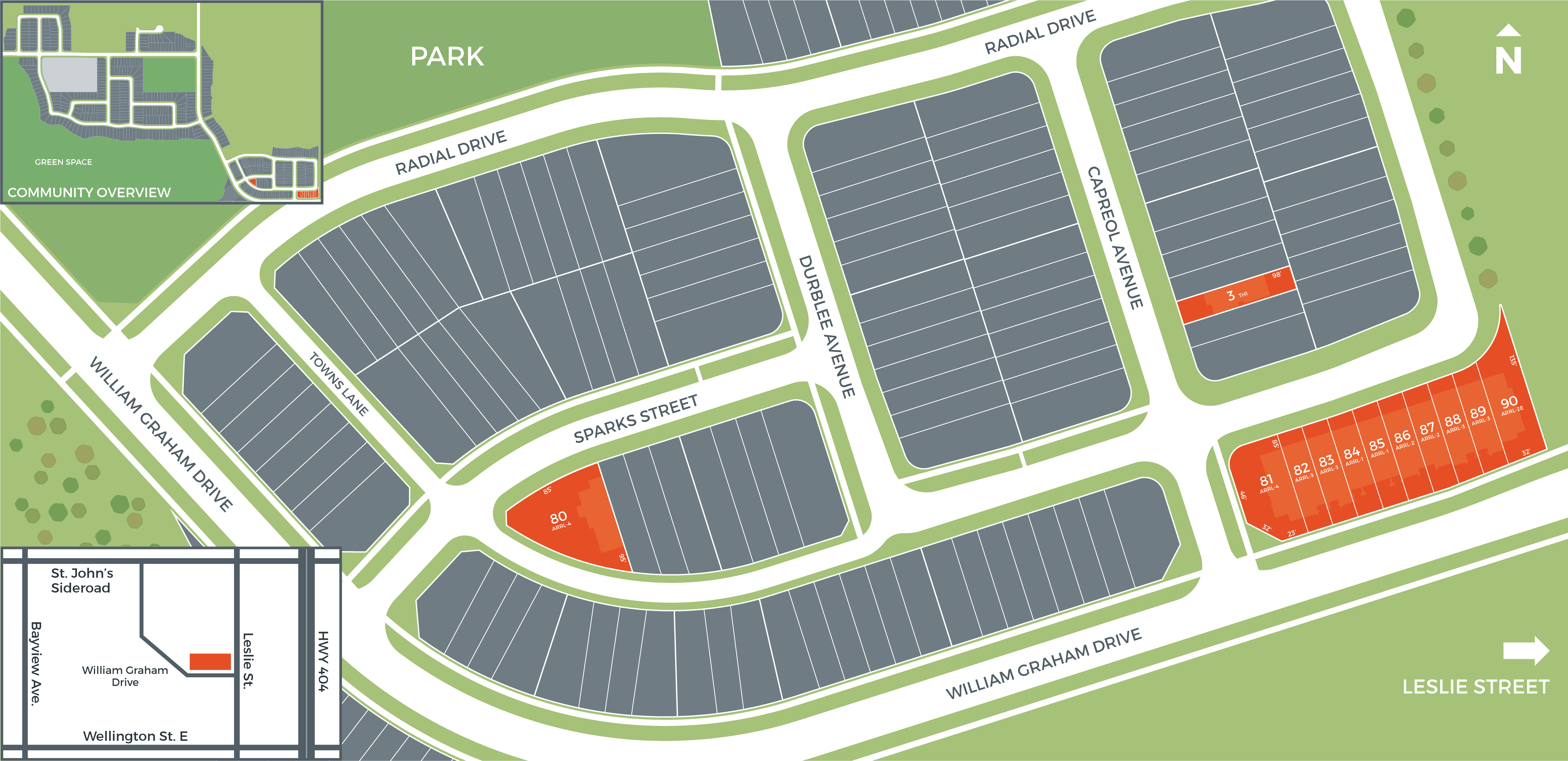Site plan for The Arbors in Aurora, Ontario