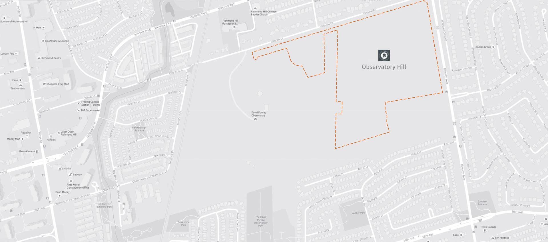 Site plan for Observatory Hill in Richmond Hill, Ontario