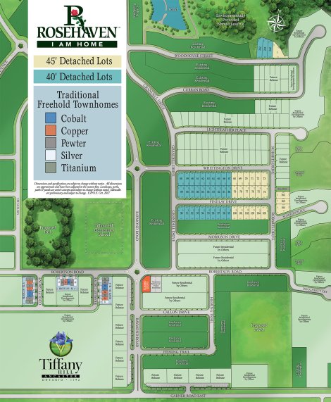 Site plan for Tiffany Hill in Ancaster, Ontario