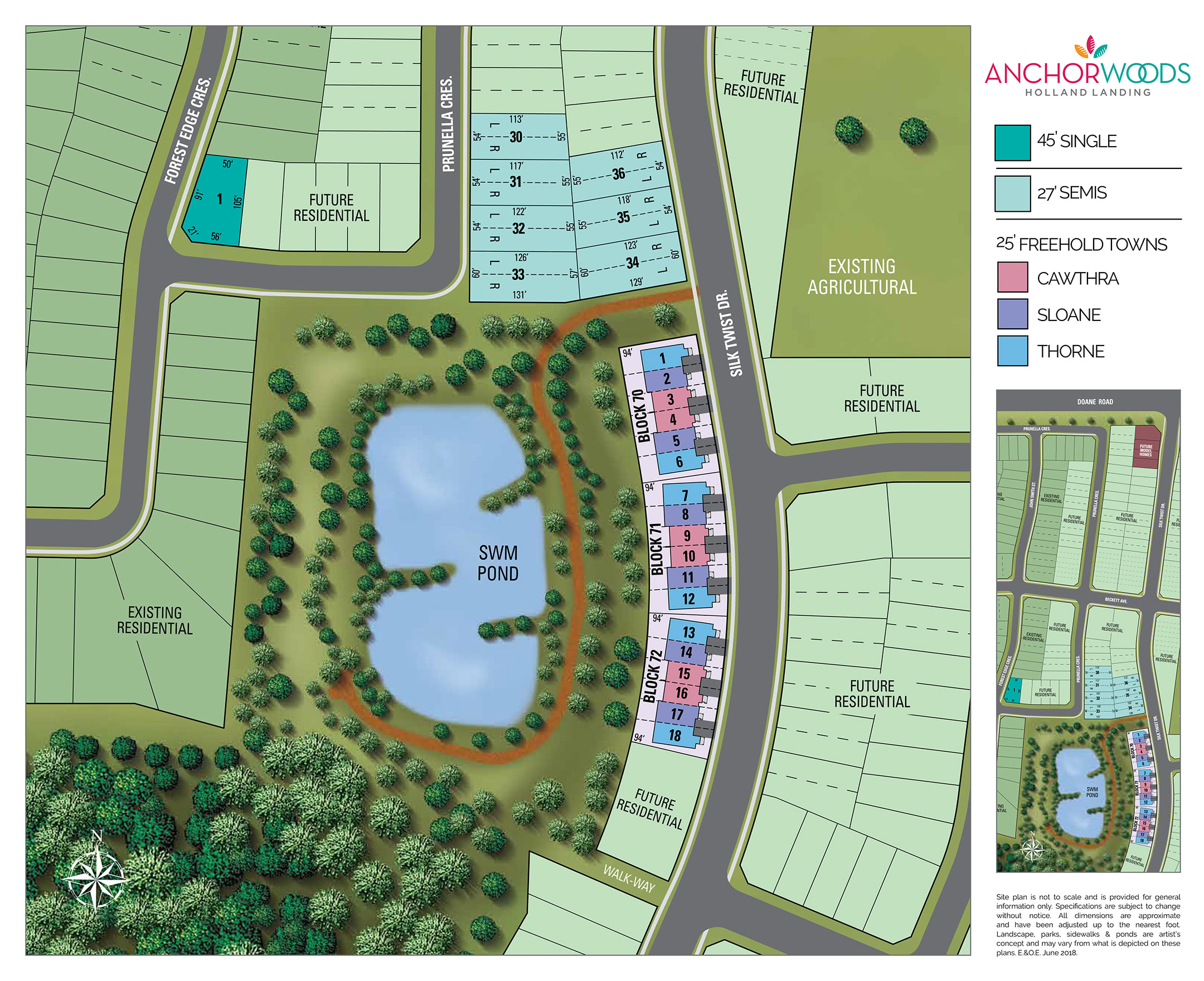 Site plan for Anchor Woods in Holland Landing, Ontario