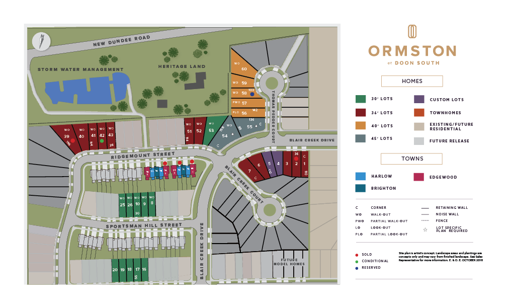 Site plan for Ormston in Kitchener, Ontario