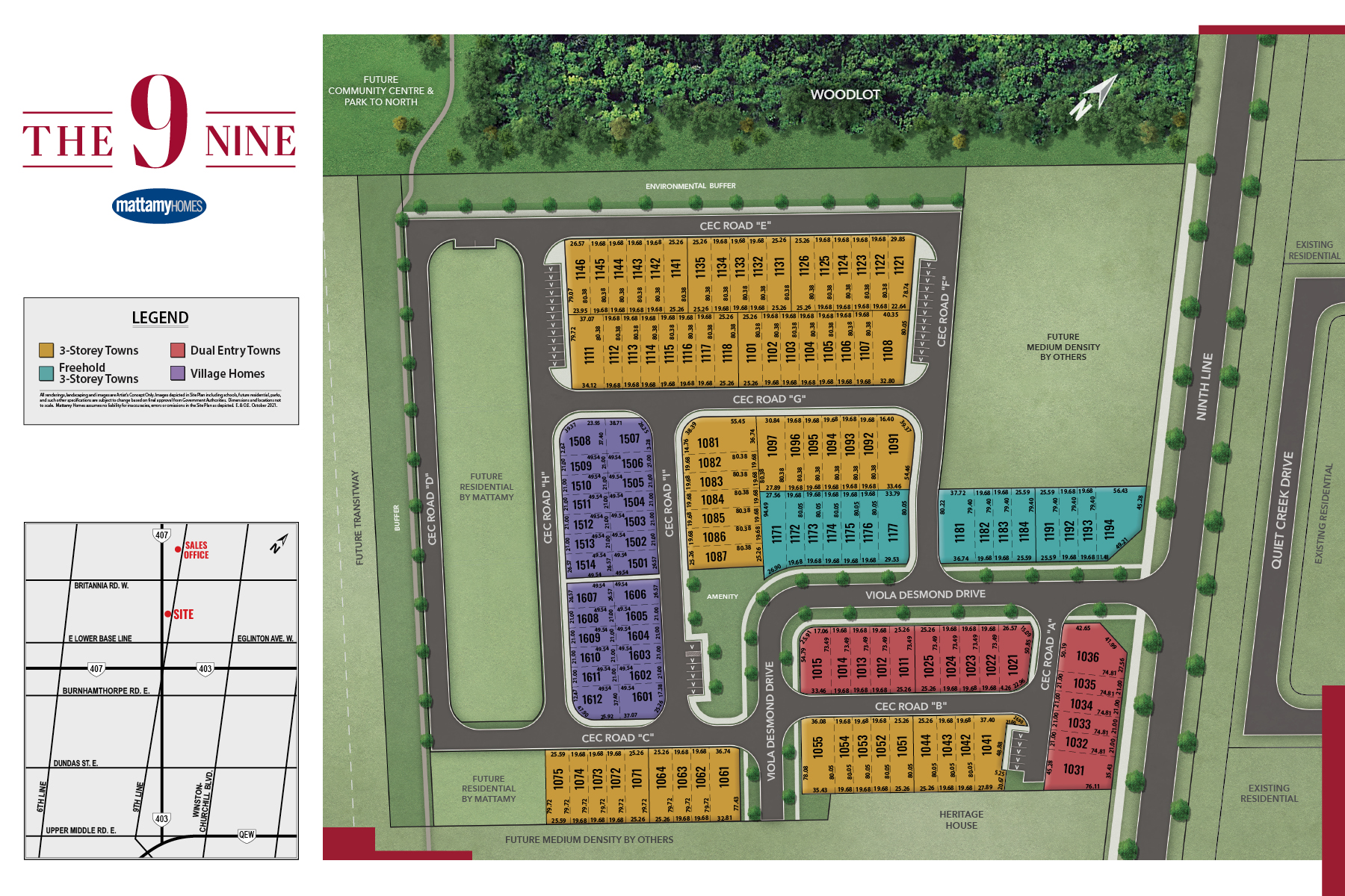 Site plan for The Nine in Mississauga, Ontario