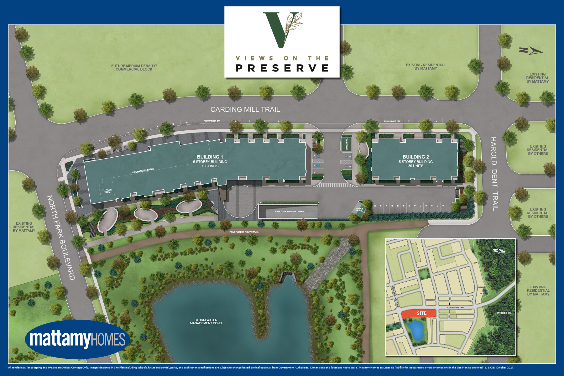 Site plan for Views on the Preserve in Oakville, Ontario