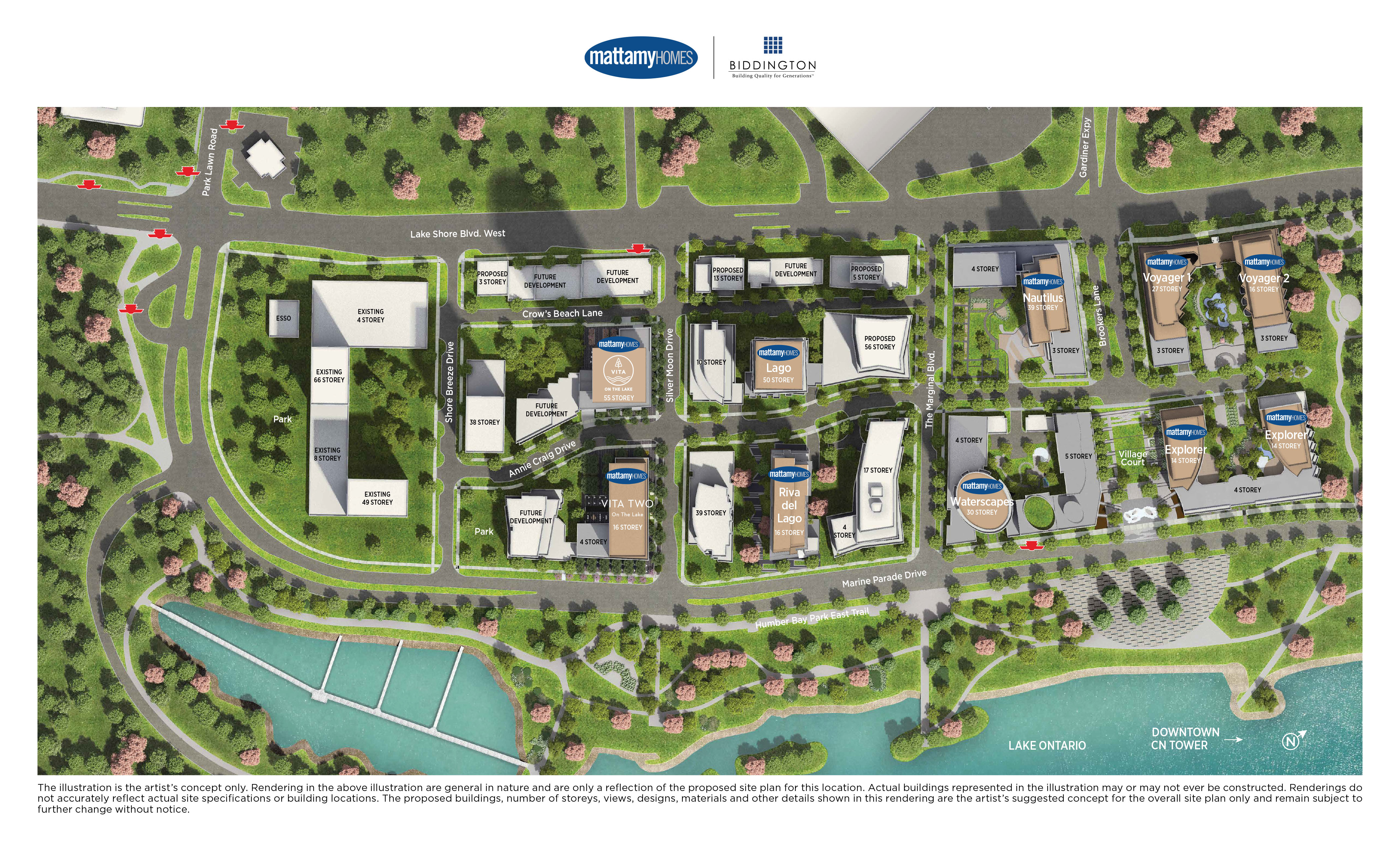 Site plan for Vita on the Lake in Toronto, Ontario