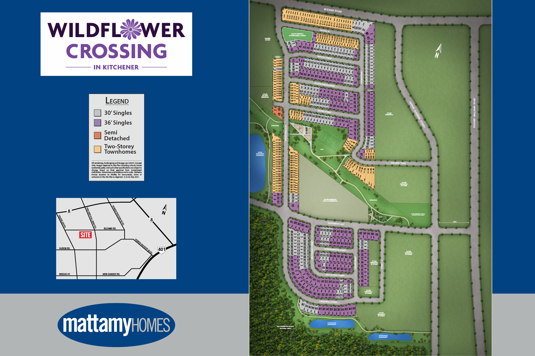 Site plan for Wildflower Crossing in Kitchener, Ontario