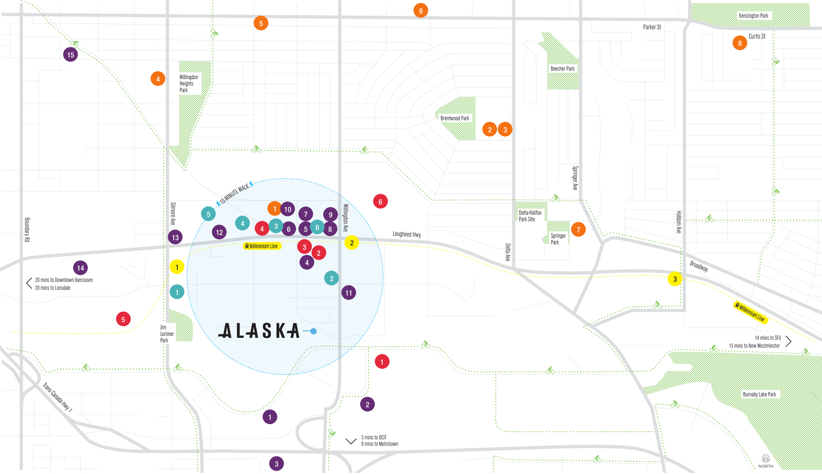 Site plan for Alaska in Burnaby, British Columbia