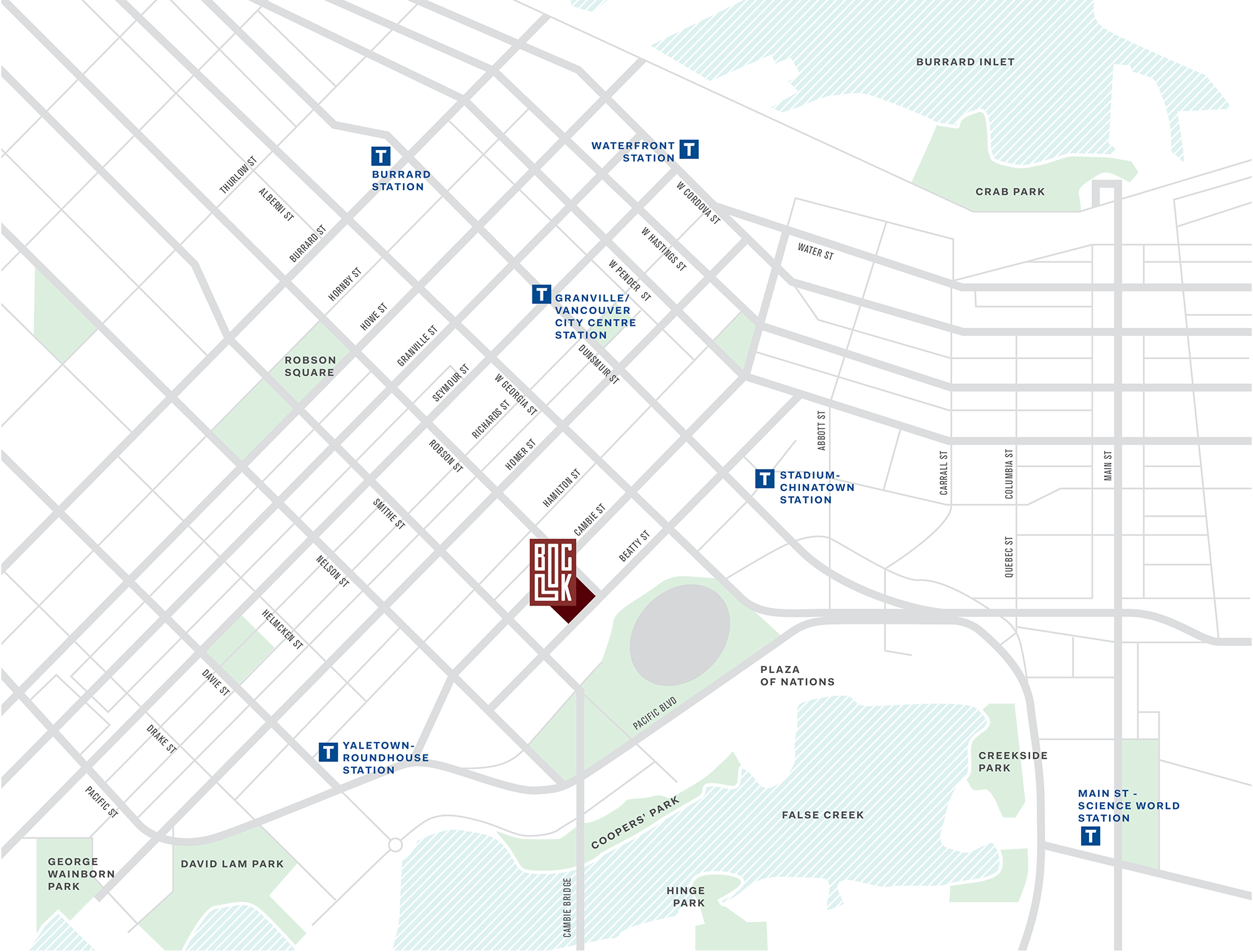 Site plan for Block Residences in Vancouver, British Columbia