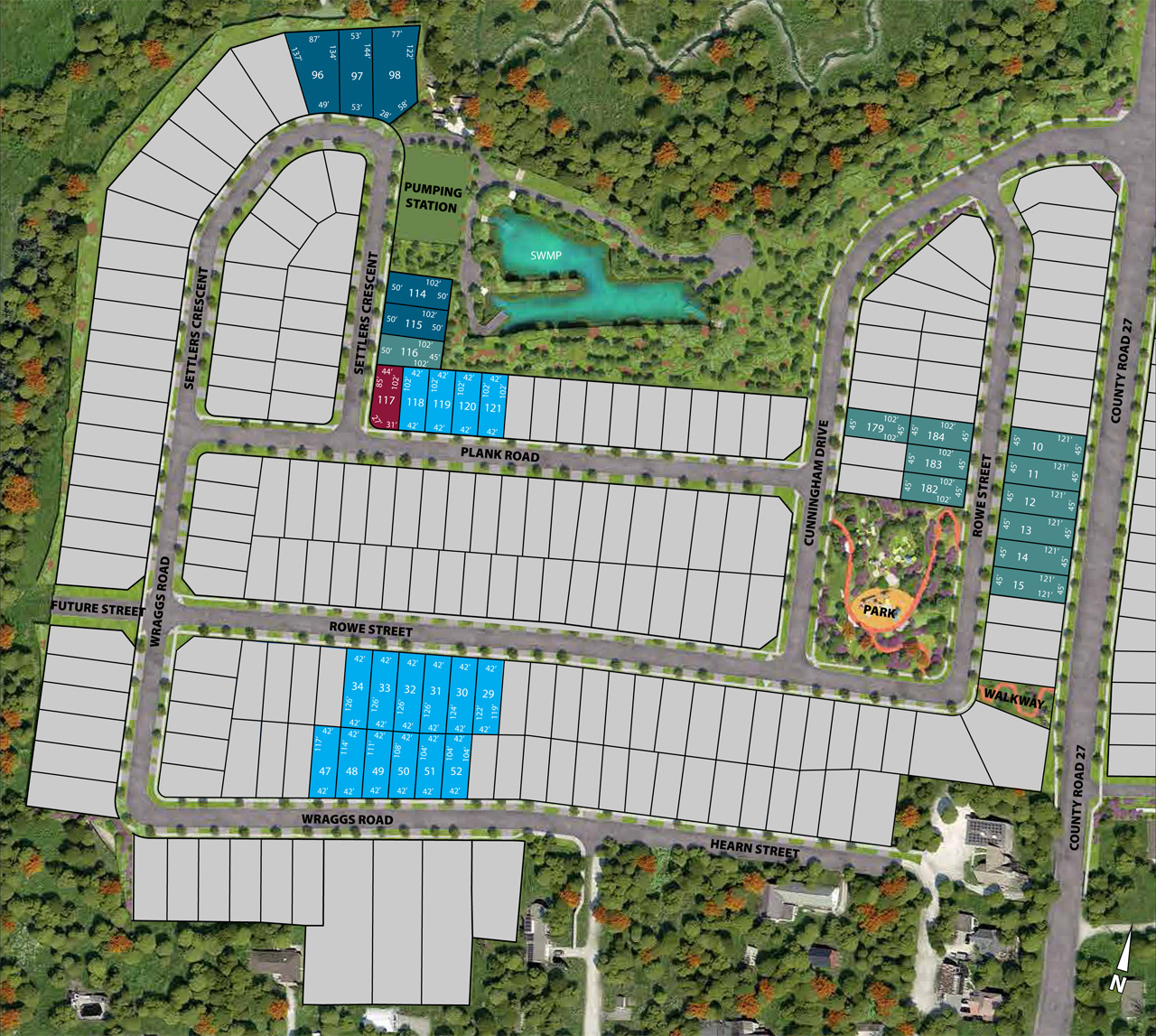 Site plan for Bond Head in Bradford, Ontario