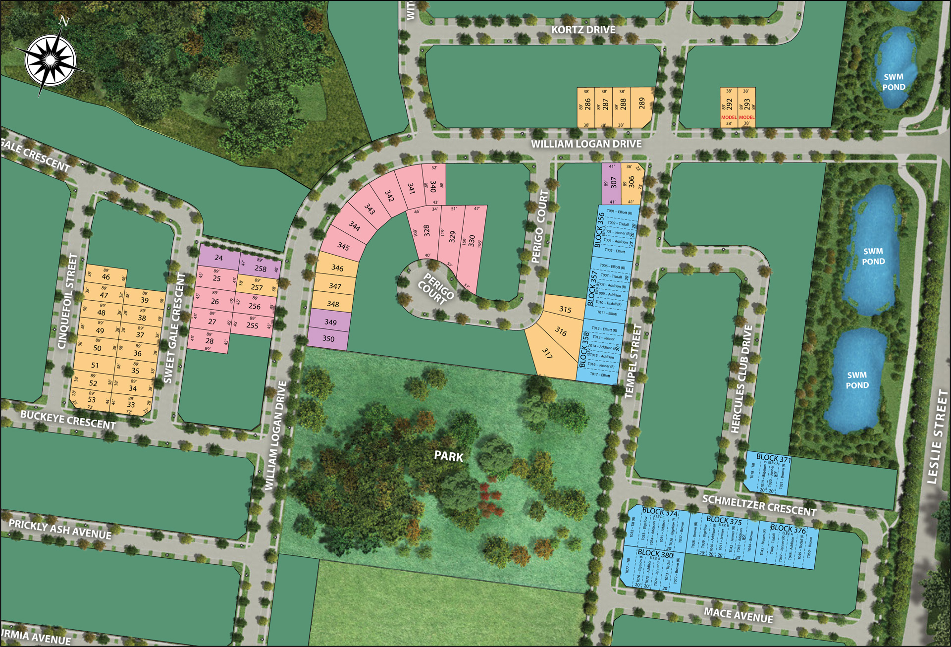 Site plan for Oakridge Meadows in Richmond Hill, Ontario