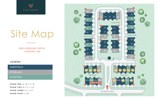 Site plan for Fox Court in London, Ontario