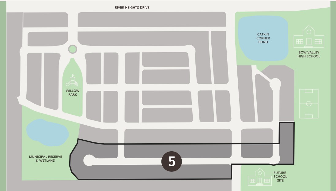 Site plan for The Willows of River Heights in Cochrane, Alberta