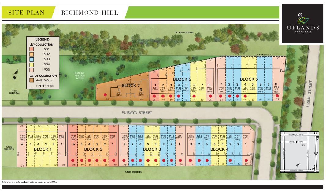 Site plan for Uplands of Swan Lake in Richmond Hill, Ontario