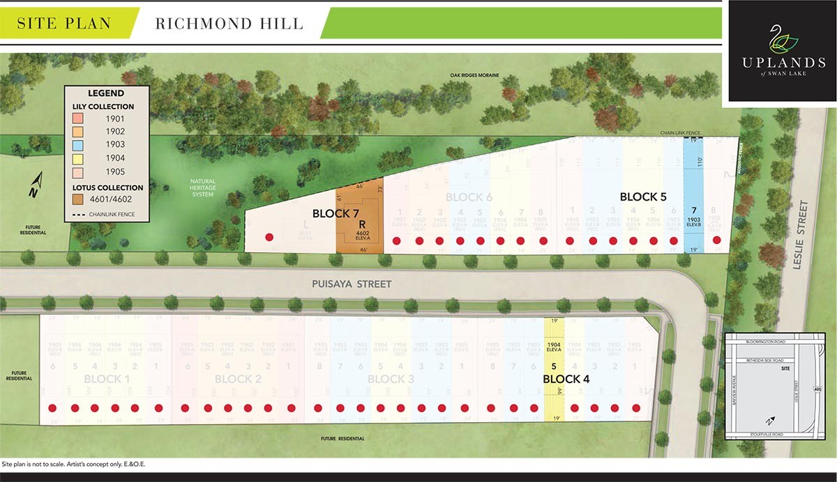 Site plan for Uplands of Swan Lake in Richmond Hill, Ontario