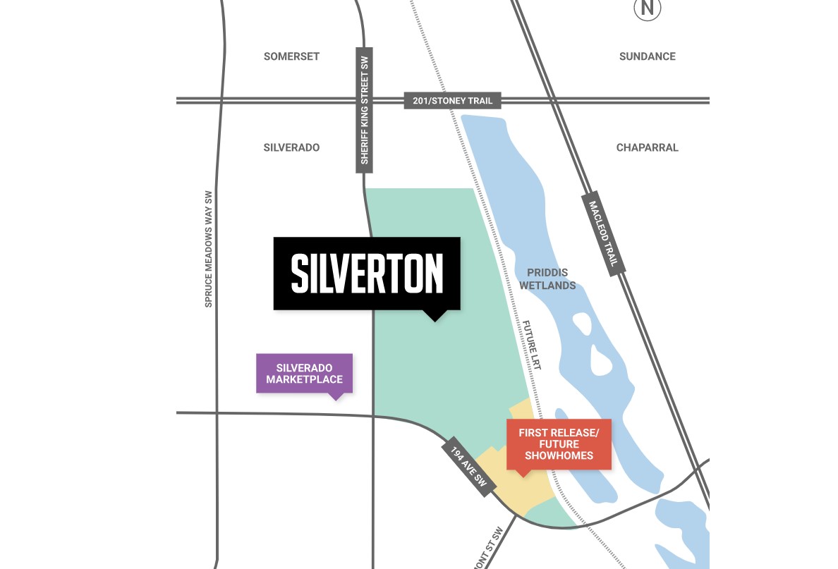 Site plan for Silverton in Calgary, Alberta